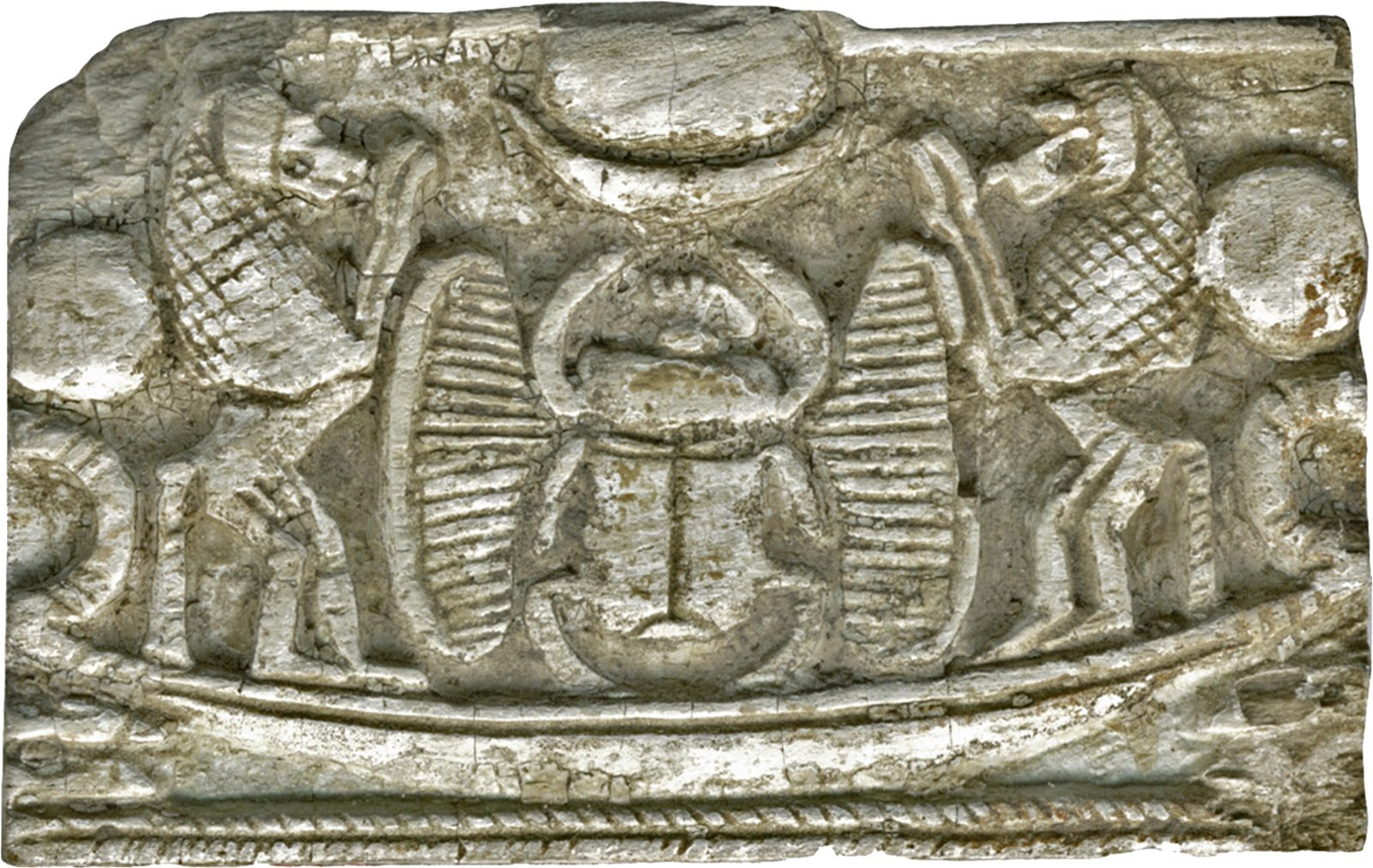 Egyptian pectoral showing a solar boat